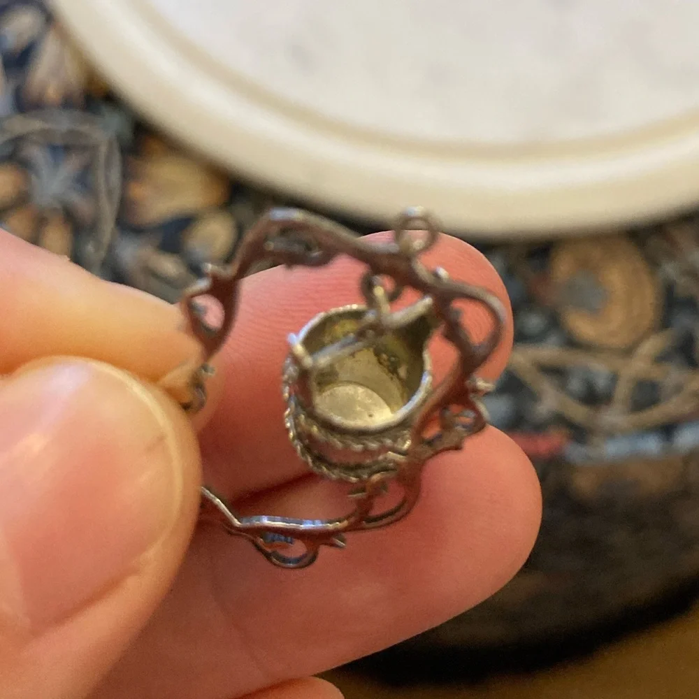 Antique Sterling Wishing Well Swinging Bucket Charm - Picture 6 of 11